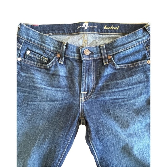 7 for all mankind bootcut jeans size 28 (altered length) medium wash made in USA - Picture 5 of 14